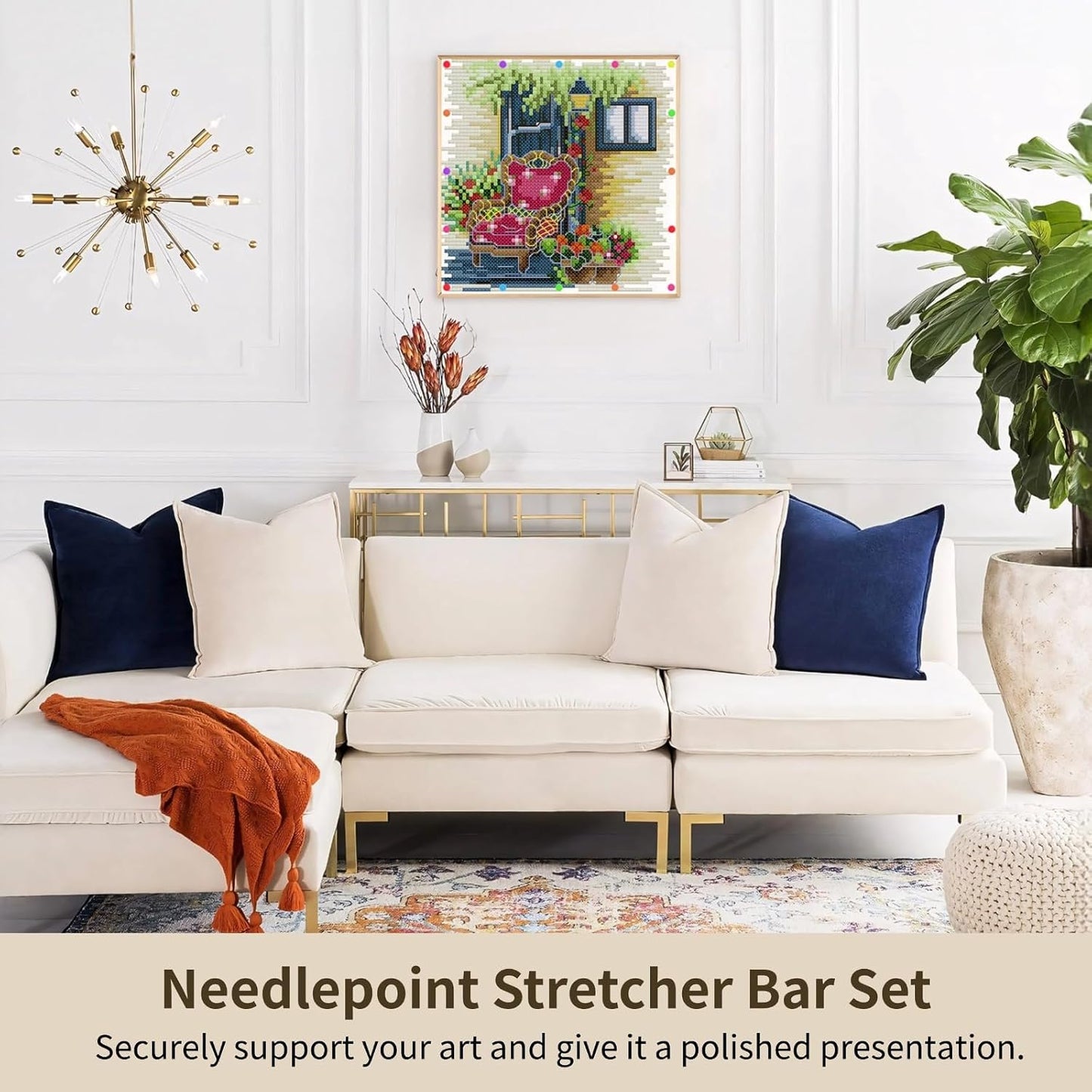 Needlepoint Stretcher Bars for Needlework - 6 Sizes, Canvas Stretcher Bars, Needlework Art Supplies, Wood Canvas Needlepoint Frames, Easy Assembly, Ideal for Embroidery, Needlework Projects