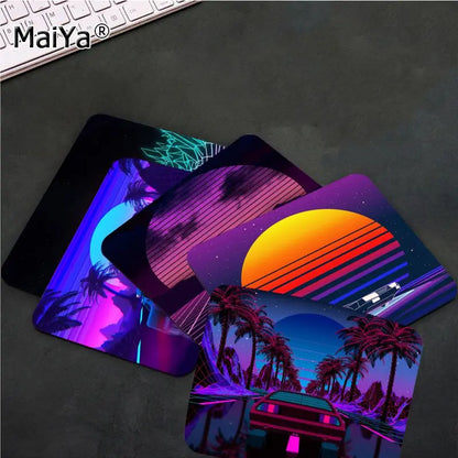 Funny Neon Retrowave Synthwave Digital Art Laptop Computer Mousepad Smooth Writing Pad Desktops Mate Gaming Mouse Pad