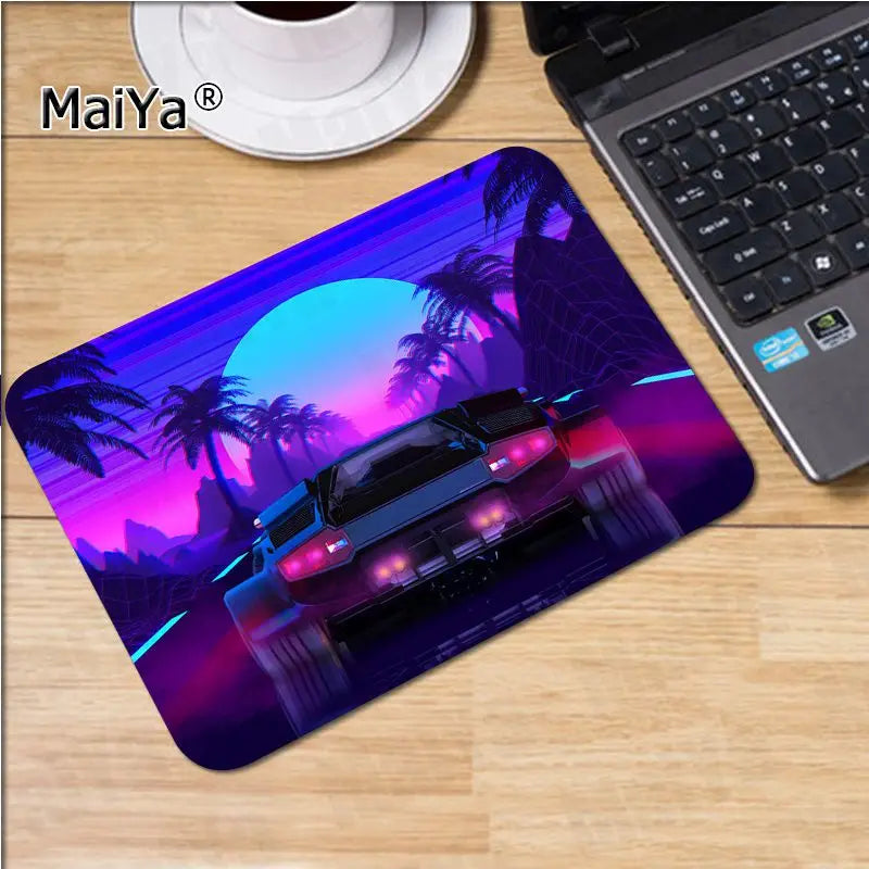 Funny Neon Retrowave Synthwave Digital Art Laptop Computer Mousepad Smooth Writing Pad Desktops Mate Gaming Mouse Pad