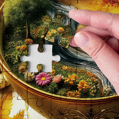 Seasons of Cup 1000-Piece Nature Jigsaw Puzzles for Adults - Beautiful Landscape and Floral Garden Art, Challenging Fall Tree Design