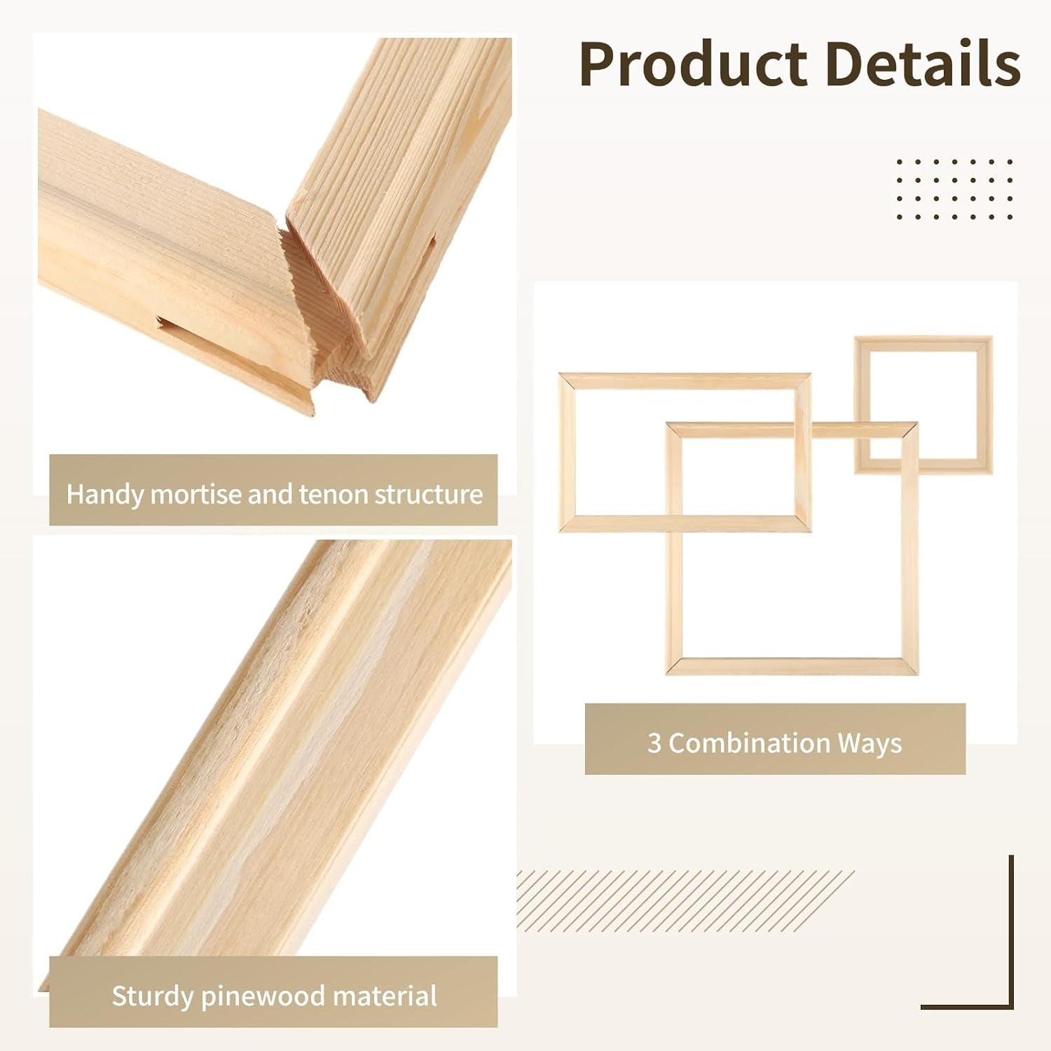 Needlepoint Stretcher Bars for Needlework - 6 Sizes, Canvas Stretcher Bars, Needlework Art Supplies, Wood Canvas Needlepoint Frames, Easy Assembly, Ideal for Embroidery, Needlework Projects