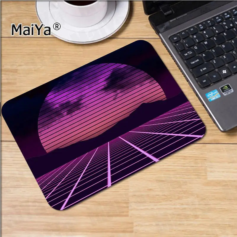 Funny Neon Retrowave Synthwave Digital Art Laptop Computer Mousepad Smooth Writing Pad Desktops Mate Gaming Mouse Pad