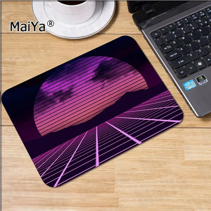 Funny Neon Retrowave Synthwave Digital Art Laptop Computer Mousepad Smooth Writing Pad Desktops Mate Gaming Mouse Pad