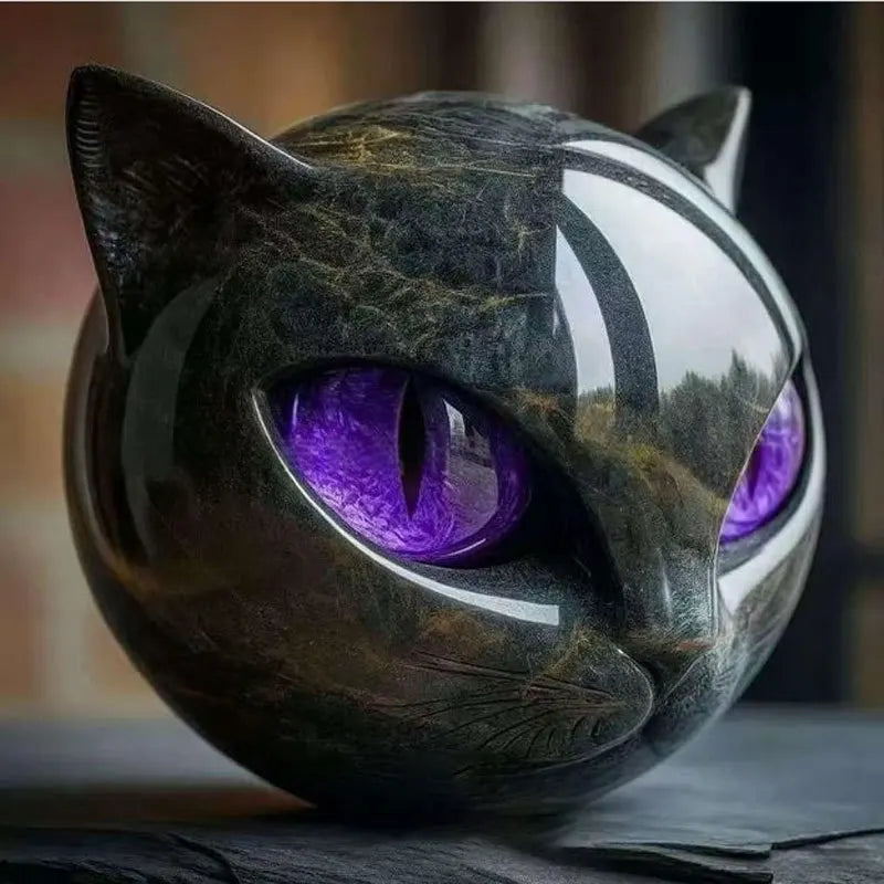 Luxury Black Cat Stone Resin Sculpture Elegant Home Decoration and Gifted Artworks Unique Exquisite Office Decor