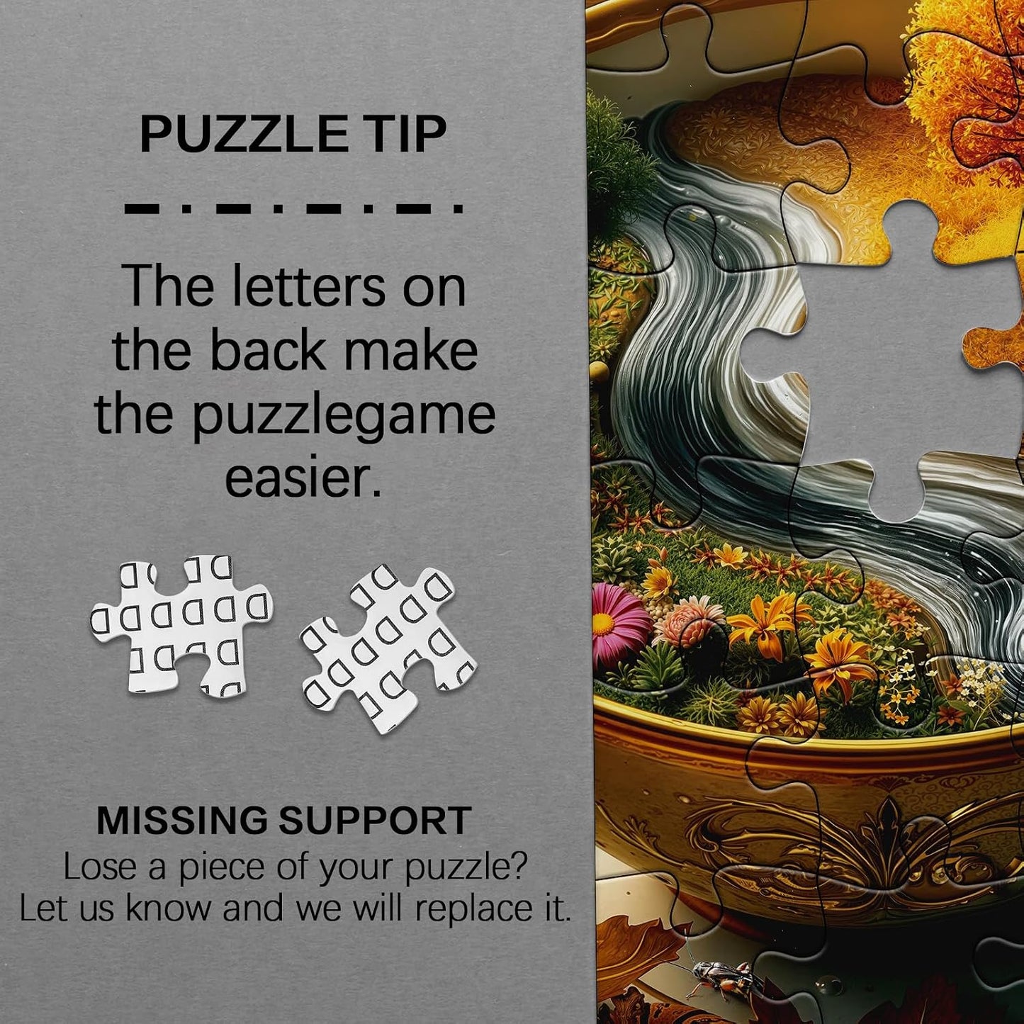 Seasons of Cup 1000-Piece Nature Jigsaw Puzzles for Adults - Beautiful Landscape and Floral Garden Art, Challenging Fall Tree Design