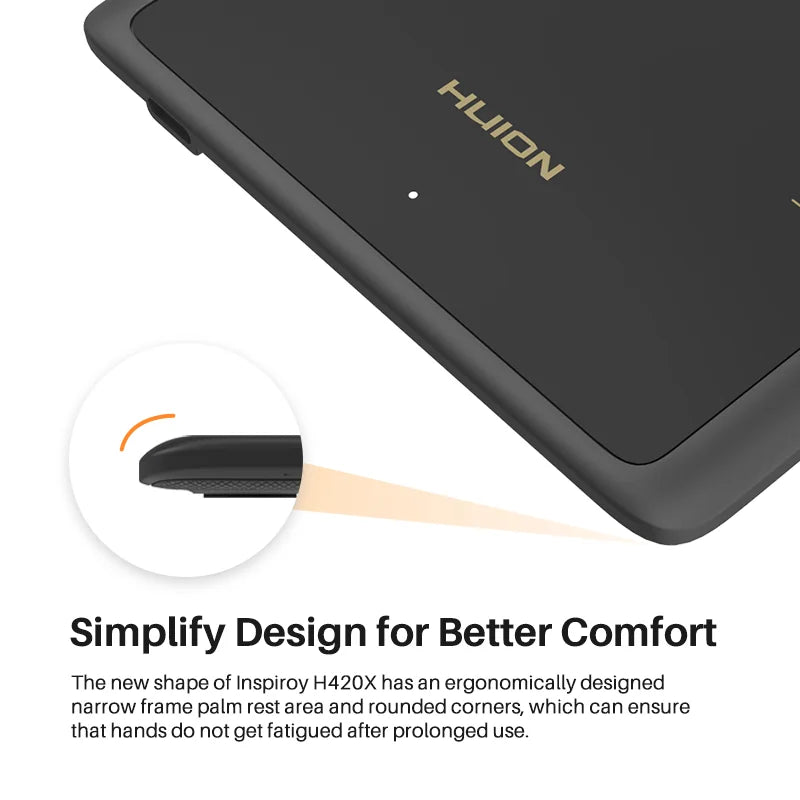 H420X H580X H610X  Graphics Tablet Battery-Free Digital Pen Tablet for Drawing, Android Macos Windows Linux OS Supported