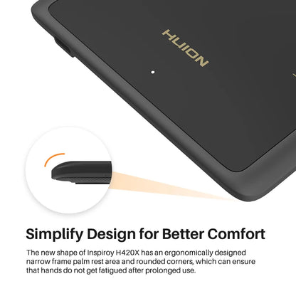 H420X H580X H610X  Graphics Tablet Battery-Free Digital Pen Tablet for Drawing, Android Macos Windows Linux OS Supported