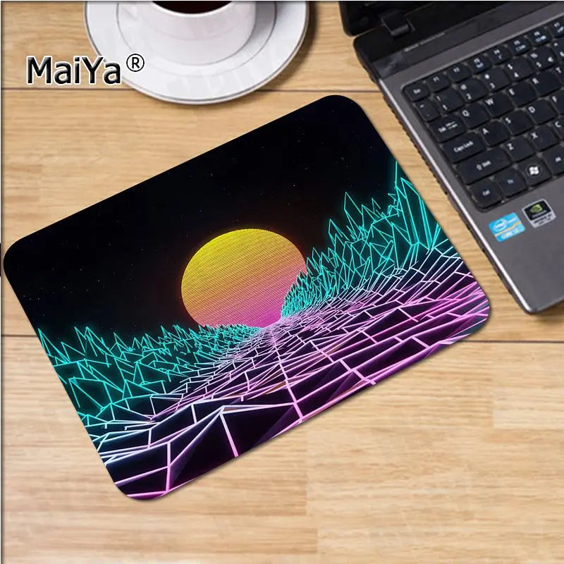 Funny Neon Retrowave Synthwave Digital Art Laptop Computer Mousepad Smooth Writing Pad Desktops Mate Gaming Mouse Pad