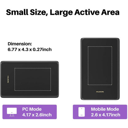 H420X H580X H610X  Graphics Tablet Battery-Free Digital Pen Tablet for Drawing, Android Macos Windows Linux OS Supported