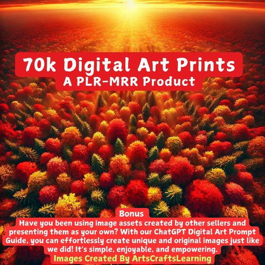 70K Digital Art Prints Bundle, PLR MRR Creative Graphics