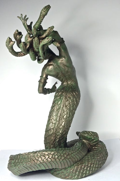 Medusa Statue, Hand Painted Resin Sculpture |. Mythological Creature Figurine | Myths and Legends Character Statue | Fantasy Art Lover Gift