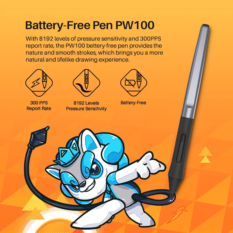 H420X H580X H610X  Graphics Tablet Battery-Free Digital Pen Tablet for Drawing, Android Macos Windows Linux OS Supported