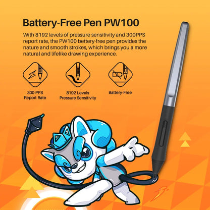 H420X H580X H610X  Graphics Tablet Battery-Free Digital Pen Tablet for Drawing, Android Macos Windows Linux OS Supported
