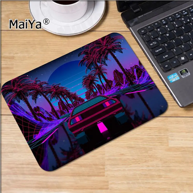 Funny Neon Retrowave Synthwave Digital Art Laptop Computer Mousepad Smooth Writing Pad Desktops Mate Gaming Mouse Pad