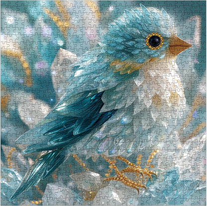3D Crystal Bird Puzzles for Adults 1000 Pieces Art, Cute Gem Animal Fun Jigsaw Puzzles, Challenging Beautiful Wildlife Jewel Blue Puzzle