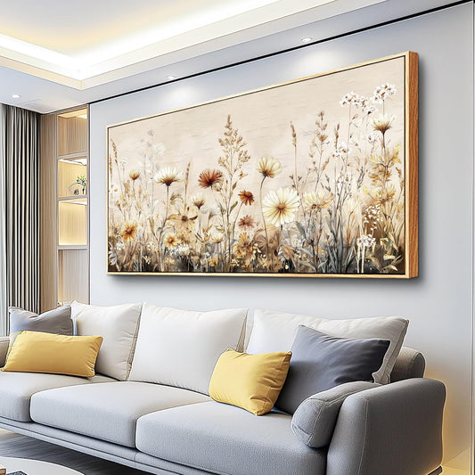 Canvas Wall Art for Living Room Wall Decor for Office Bedroom Mural Abstract Ink-Wash Flower Artworks Restaurant Kitchen Decorations Printed Artworks Modern Home Decor 20"X40" Wood Framed