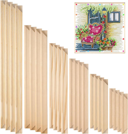 Needlepoint Stretcher Bars for Needlework - 6 Sizes, Canvas Stretcher Bars, Needlework Art Supplies, Wood Canvas Needlepoint Frames, Easy Assembly, Ideal for Embroidery, Needlework Projects