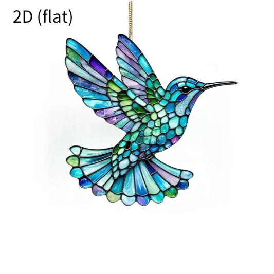 Diamond Art Hummingbird Acrylic Crystal Sky Bluebird Colorful Charming Shining Artworks Diamond Garden Decoration Outdoor
