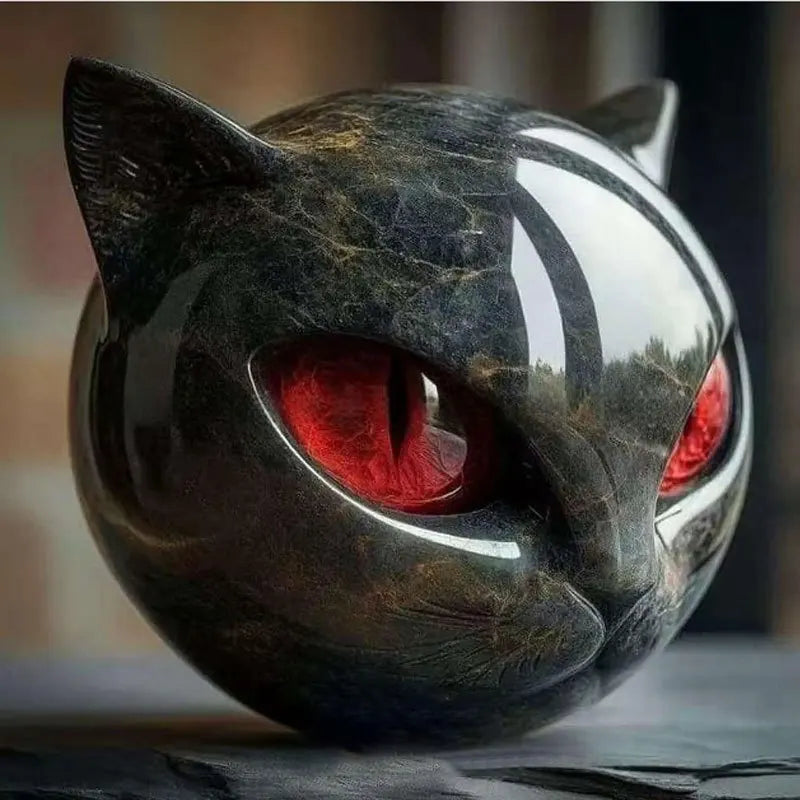 Luxury Black Cat Stone Resin Sculpture Elegant Home Decoration and Gifted Artworks Unique Exquisite Office Decor