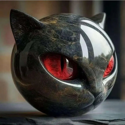 Luxury Black Cat Stone Resin Sculpture Elegant Home Decoration and Gifted Artworks Unique Exquisite Office Decor