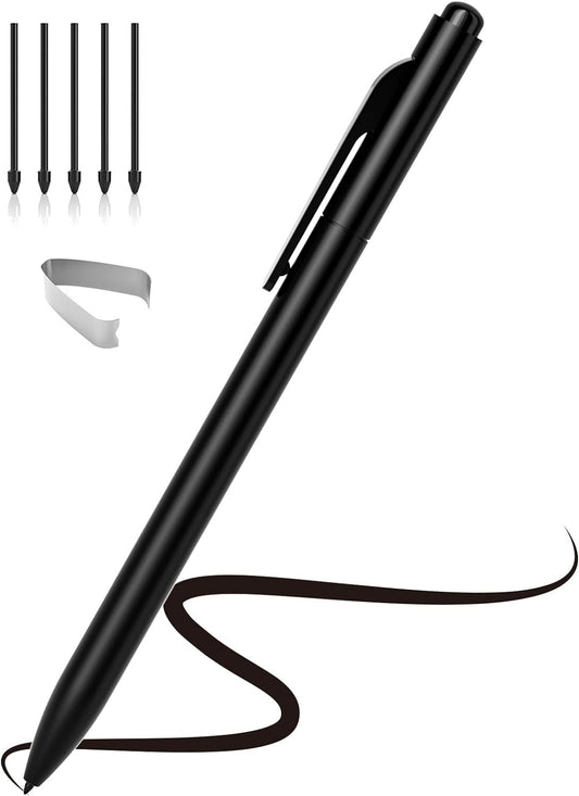 EMR Stylus for Remarkable 2 – Digital Pen with Palm Rejection, 4096 Pressure & Tilt Support, Eraser & 5 Replaceable Tips, No Magnetic Attachment, No Charging or Bluetooth Required (Black)