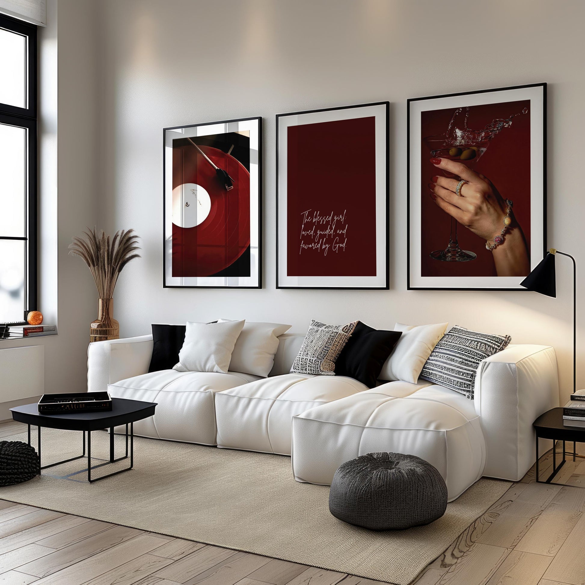 Burgundy Luxury Fashion Poster Set of 3 | Luxury Fashion Prints, Designer Wall Art, Hypebeast Decor, Cool Girl Wall Art