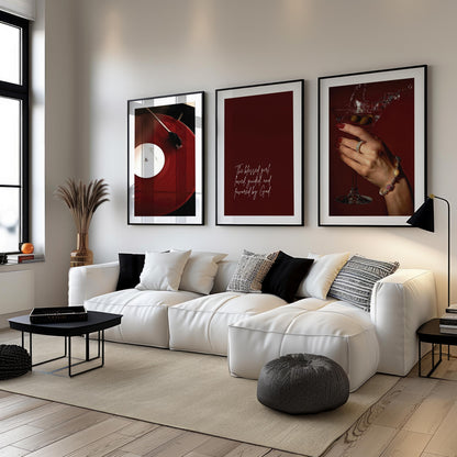 Burgundy Luxury Fashion Poster Set of 3 | Luxury Fashion Prints, Designer Wall Art, Hypebeast Decor, Cool Girl Wall Art