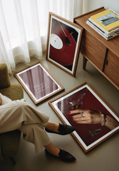 Burgundy Luxury Fashion Poster Set of 3 | Luxury Fashion Prints, Designer Wall Art, Hypebeast Decor, Cool Girl Wall Art