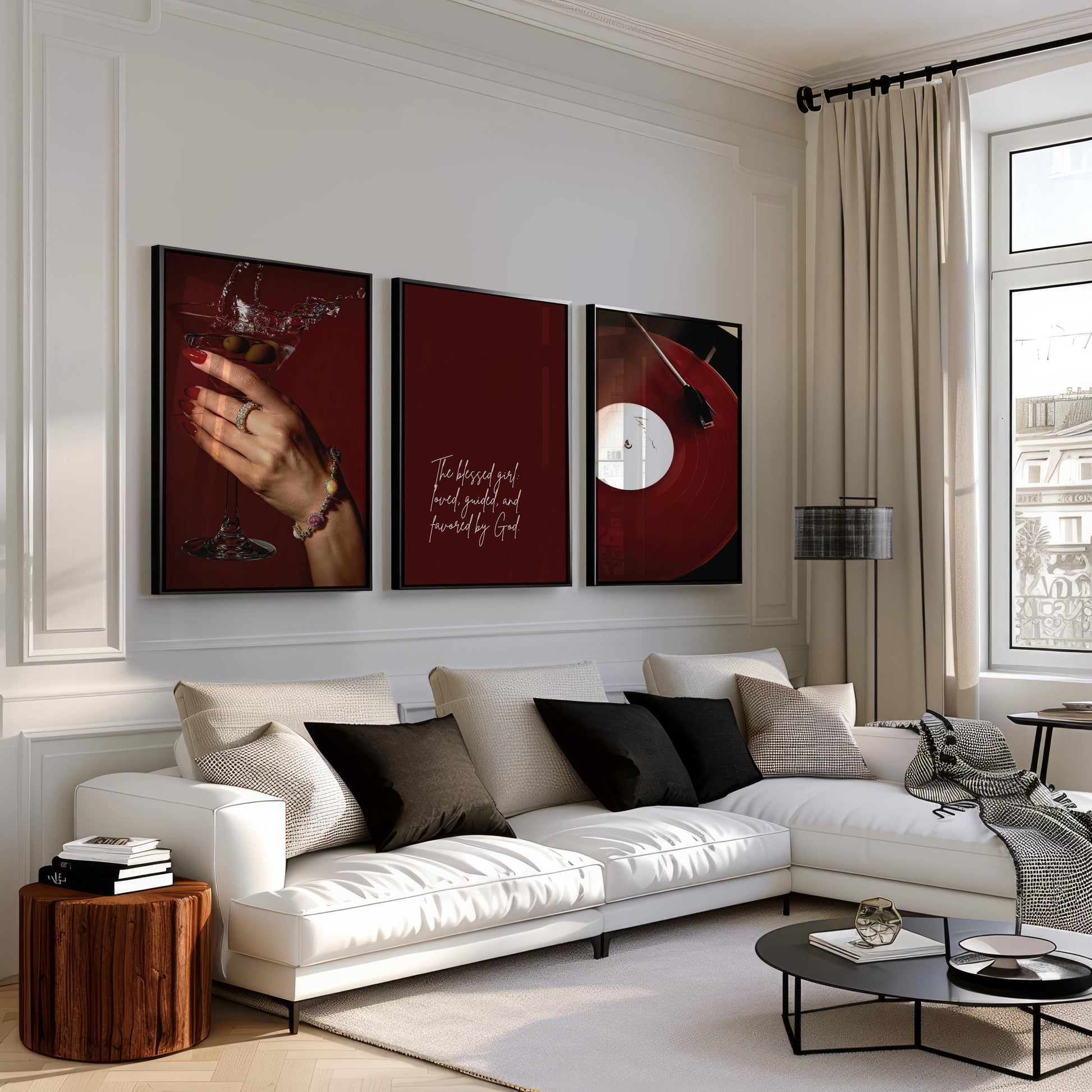Burgundy Luxury Fashion Poster Set of 3 | Luxury Fashion Prints, Designer Wall Art, Hypebeast Decor, Cool Girl Wall Art